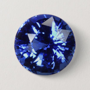 Sapphire Dark Blue Gemstone September Birthstone Ronde Button 5,7 Cm