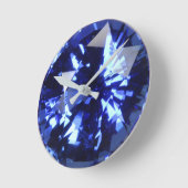 Sapphire Dark Blue Gemstone September Birthstone Ronde Klok (Hoek)