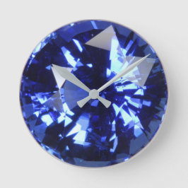Sapphire Dark Blue Gemstone September Birthstone Ronde Klok