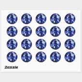 Sapphire Dark Blue Gemstone September Birthstone Ronde Sticker (Vel)