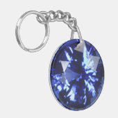 Sapphire Dark Blue Gemstone September Birthstone Sleutelhanger (Voorkant Links)