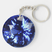 Sapphire Dark Blue Gemstone September Birthstone Sleutelhanger (Achterkant)