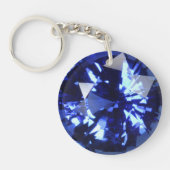 Sapphire Dark Blue Gemstone September Birthstone Sleutelhanger (Voorkant)