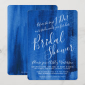 Sapphire deep blue art vrijgezellenfeest kaart (Voorkant / Achterkant)