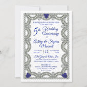 Sapphire Diamond 5th Wedding Jubileum Party Kaart (Voorkant)