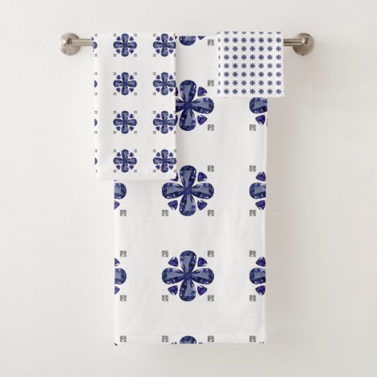Sapphire Diamond Art, Blue Bad Handdoek (Insitu)