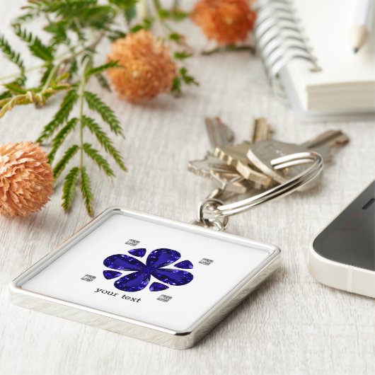 Sapphire Diamond Art, Blue Sleutelhanger (Zijkant)