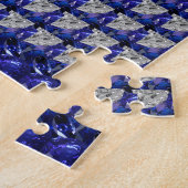 Sapphire Diamond Gemstone Art Blue Legpuzzel (Zijkant)