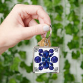 Sapphire Diamond Gemstone Art Blue Sleutelhanger (Hand)