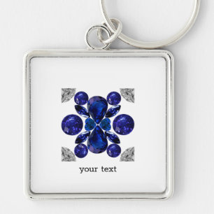 Sapphire Diamond Gemstone Art Blue Sleutelhanger