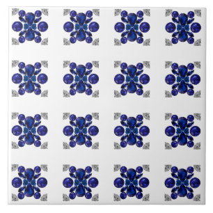 Sapphire Diamond Gemstone Art Blue Tegeltje