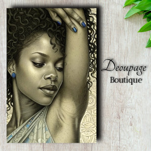 Sapphire Dreams Moderne Art Deco Beauty Decoupage Tissuepapier