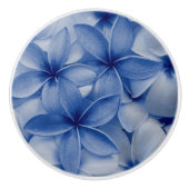 Sapphire en Azure Flowers Keramische Knop (Voorkant)