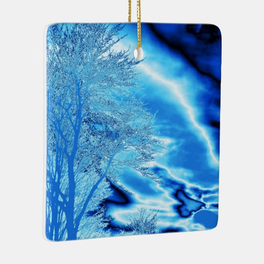 Sapphire en Iced Blue Stormy Sky Keramisch Ornament (Rechts)
