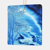 Sapphire en Iced Blue Stormy Sky Keramisch Ornament (Links)