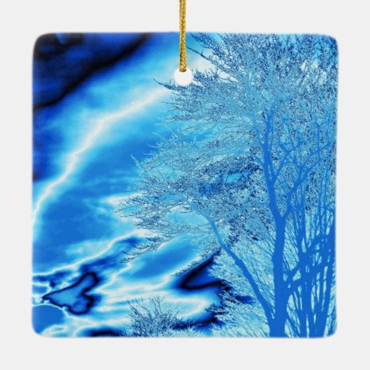 Sapphire en Iced Blue Stormy Sky Keramisch Ornament (Achterkant)