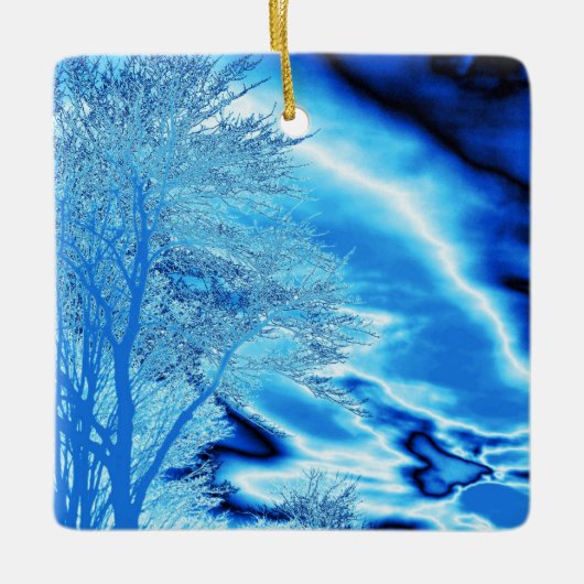Sapphire en Iced Blue Stormy Sky Keramisch Ornament (Voorkant)