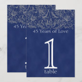 Sapphire en Silver 45e verjaardag tafelnummer (Voorkant / Achterkant)