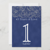 Sapphire en Zilveren 45e Verjaardag Tafelnummer (Achterkant)