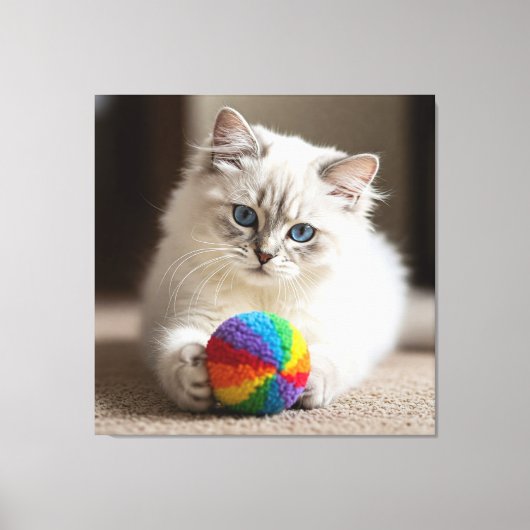 Sapphire Eyes en kleurrijk plezier Canvas Afdruk (Voorkant)