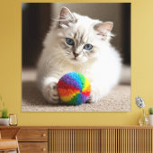 Sapphire Eyes en kleurrijk plezier Canvas Afdruk (Insitu (Woonkamer))