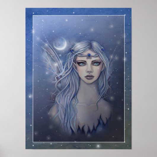 Sapphire Fairy Fantasy Art Poster (Voorkant)