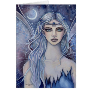 Sapphire Fairy Fantasy Waterverf Art