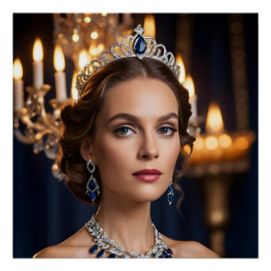 Sapphire Flame Elegance Perfect Poster