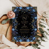 Sapphire Floral Celestial Wedding Kaart