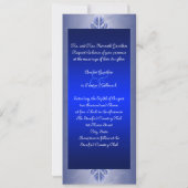 Sapphire Frost Monogram Ribbon Wedding Invitation Kaart (Achterkant)