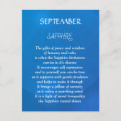 Sapphire, geboortedag september briefkaart (Voorkant)
