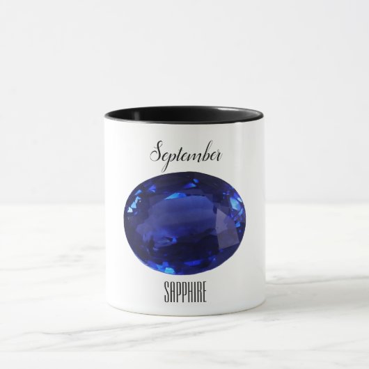 Sapphire Gem Blue Coffee Mok September Birthstone (Midden)