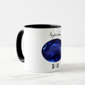 Sapphire Gem Blue Coffee Mok September Birthstone (Voorkant links)