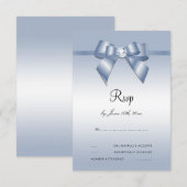 Sapphire Gem Bow & Ribbon 45e bruiloft Jubileum RSVP Kaartje (Voorkant / Achterkant)