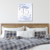 Sapphire Gem & Glitter 45th Wedding Jubileum Canvas Afdruk (Insitu (Slaapkamer))