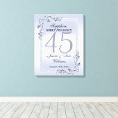Sapphire Gem & Glitter 45th Wedding Jubileum Canvas Afdruk (Insitu (Houten vloer))
