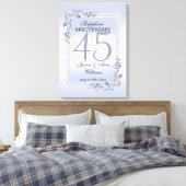 Sapphire Gem & Glitter 45th Wedding Jubileum Canvas Afdruk (Insitu (Slaapkamer))