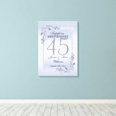 Sapphire Gem & Glitter 45th Wedding Jubileum Canvas Afdruk (Insitu (Houten vloer))