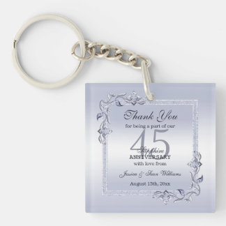 Sapphire Gem & Glitter 45th Wedding Jubileum K Sleutelhanger