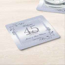 Sapphire Gem & Glitter 45th Wedding Jubileum Kartonnen Onderzetters