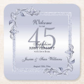 Sapphire Gem & Glitter 45th Wedding Jubileum Kartonnen Onderzetters (Voorkant)