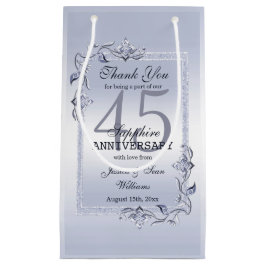 Sapphire Gem & Glitter 45th Wedding Jubileum Klein Cadeauzakje