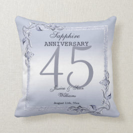 Sapphire Gem & Glitter 45th Wedding Jubileum Kussen