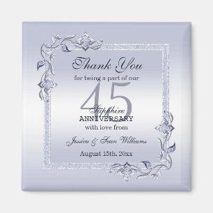 Sapphire Gem & Glitter 45th Wedding Jubileum Magneet