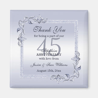 Sapphire Gem & Glitter 45th Wedding Jubileum Magneet