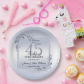 Sapphire Gem & Glitter 45th Wedding Jubileum Papieren Bordje (Feest)