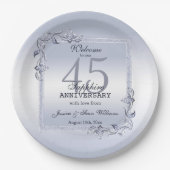 Sapphire Gem & Glitter 45th Wedding Jubileum Papieren Bordje (Voorkant)