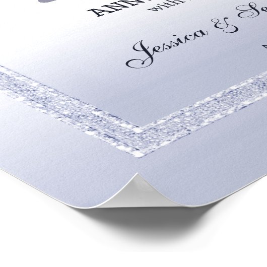 Sapphire Gem & Glitter 45th Wedding Jubileum Poster (Hoek)