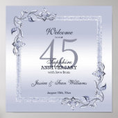 Sapphire Gem & Glitter 45th Wedding Jubileum Poster (Voorkant)