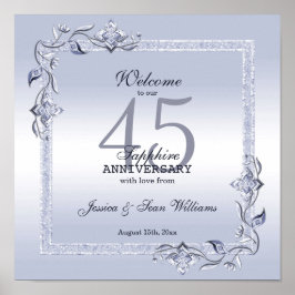 Sapphire Gem & Glitter 45th Wedding Jubileum Poster
